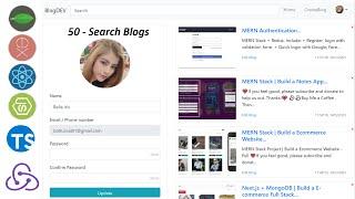 MERN STACK + TYPESCRIPT + REDUX | BLOG TUTORIAL | SEARCH BLOGS #50