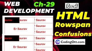 #29 Table Layout Design 2 Rowspan | HTML tutorial for beginners | Web Development Tutorial in Hindi