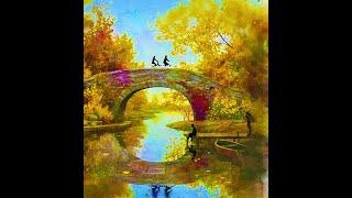 Learn to Paint "Over the Bridge" with Acrylic paint for beginners