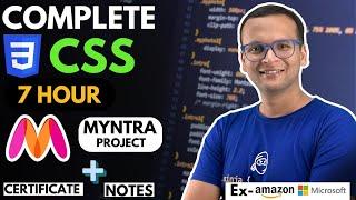 ???? ???? Complete CSS Tutorial for Beginners | Myntra Clone Project | Notes | GitHub | Certificatio