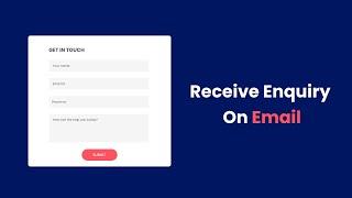 How To Make Working Contact Form With JavaScript | Receive Form Data On Email