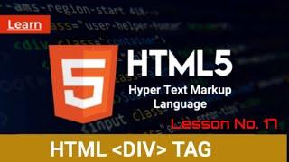 HTML DIV Tag | Lesson no 17 for Beginners | #html5 #website