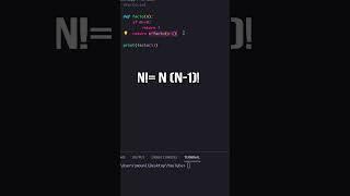 Coder En Python : Récursivité sur la fonction factorielle ? #shorts #coding #python #pythontutorial