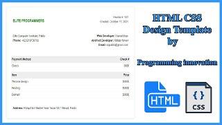 Invoice Template Using HTML & CSS