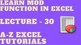 Learn Mod function in Excel | Lecture - 30| Excel Tutorials