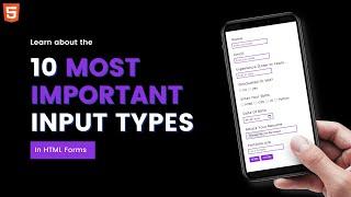 10 Most Important Input Types in HTML5 // HTML Forms (2022)