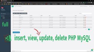 System employee full insert, view, update, delete PHP MySQL