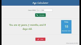 Simple and Beautiful Age Calculator part 5