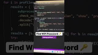 Find Python Wifi Password Using Python #coding #codinglife || The Indian Coder