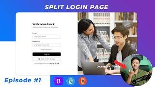 Tutorial Membuat SPLIT Login Page dengan HTML CSS BOOTSTRAP 5 Eps 1 || Academy Coder Practice