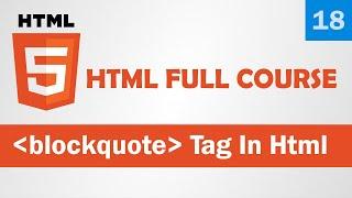 Blockquote tag - html 5 tutorial in hindi - urdu - Class - 18