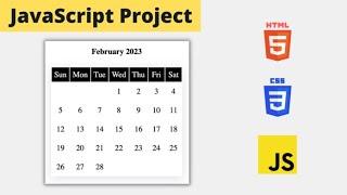 Create a Monthly Calendar | JavaScript Project Tutorial For Beginners