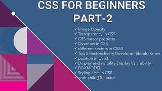 CSS for beginners PART-2 | BOXMODEL |Display Vs visibility |different sectors in CSS3|FswithSrikanth