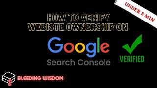 How to verify website ownership on Google Search Console?