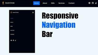 Responsive Navigation Bar using HTML CSS & JavaScript | Web Development Tutorials | CodingAcademy