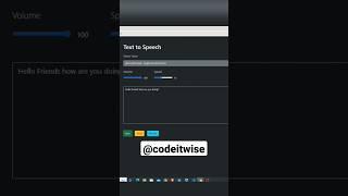 Text to Speech AI using HTML CSS JAVASCRIPT (Bootstrap) ???? #webdevelopment #youtubeshorts