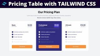 Pricing Table with TailwindCSS