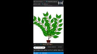 Beautiful green plant design using Python Turtle | Python Turtle Graphics 14 | #CodingWithKarthik