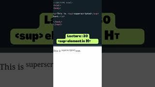 sup element in HTML #html #css #html5 #css3 #coding #webdevelopment #shorts #reels #fypシ #tranding