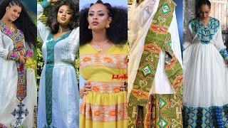 Habesha kemis Ethiopian cultural dress new style new habesha Traditional cloth