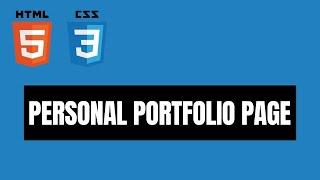 HOW TO BUILD PERSONAL PORTFOLIO PAGE IN HTML CSS FOR BEGINNERS TUTORIAL 2022 | PROGRAMMINGWITHRAYYAN