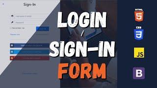 Responsive Sign in / Login Form using HTML CSS Bootstrap   Form using HTML CSS & JavaScript