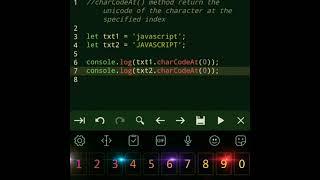 charCodeAt( ) method in javascript - javascript tutorial #javascript #javascripttutorial #Shorts