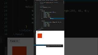 Use of fadeIn() method in jQuery. #html #coding #newvideo #shorts #jquery