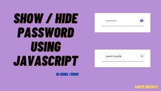 Show / Hide Password Using JavaScript | HTML, CSS & JavaScript | Tutorial for Beginners