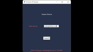 Python 3 Tkinter GUI Script to Find the IP Address of Website Domain Or Server Using Socket Library