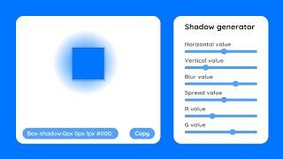 How to make Shadow generator using HTML, CSS, JavaScript || pure JavaScript