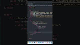 How to make table using bootstrap | Bootstrap Tutorial #html #css #bootstrap #table #shorts