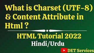 Html Tutorial | What is Meta Tag ? - Charset and Content Attribute in Meta Tag | w3school | seo #40