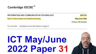 2022 June Paper 21, Cambridge 0417 ICT [IGCSE]