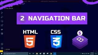 How to add navigation bar in html using bootstrap | How to add navigation bar without css |