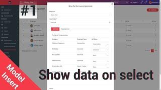 Show data on option select auto in Performance Appraisal Laravel 8 | HR