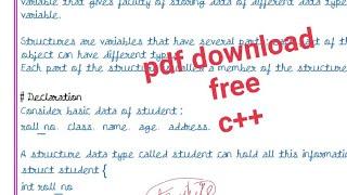 c++ full notes pdf download