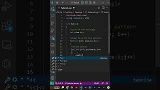 Right triangle Pattern program in C++ | Pattern 3 #shorts #viral