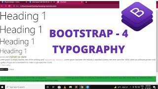 Bootstrap 4 Tutorial for beginners in Hindi - 2 || Typography in Bootstrap in Hindi