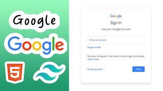 Google Login Ui Tailwind Css