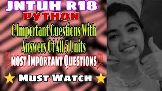 jntuh r18 python programming 6 important questions with answers 5 units ????????????