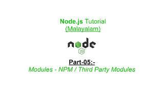 Modules - NPM/Third Party Modules | Node.js Malayalam Tutorial | Part-05