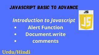 Introduction to JavaScript in Urdu/Hindi || JavaScript tutorial basic to advance