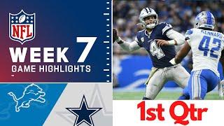 Dallas Cowboys vs. Detroit Lions Full Highlights 1st QTR | NFL Week 7, 2022