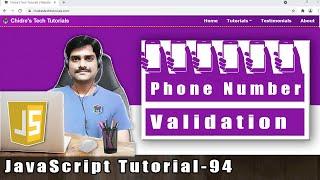 JavaScript Tutorial 94 - Phone Number Validation in JavaScript using Regular Expression