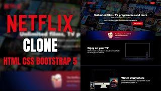 NETFLIX Clone using HTML CSS & Bootstrap 5 | Web Development Tutorial