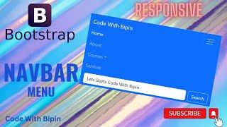 How to create responsive Navbar Menu Using HTML5, CSS3 & Bootstrap 5  | @CodeWithBipin #bootstrap