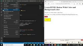 Learn Button HTML using color, background color, and border radius in html & css