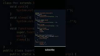 super class method call in Java #code #java #programming #developers #shortsvideo #website #reels