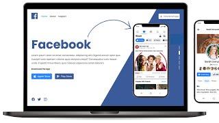 Responsive Facebook App Landing Page Website | How to Make Website using Html CSS & Javascript